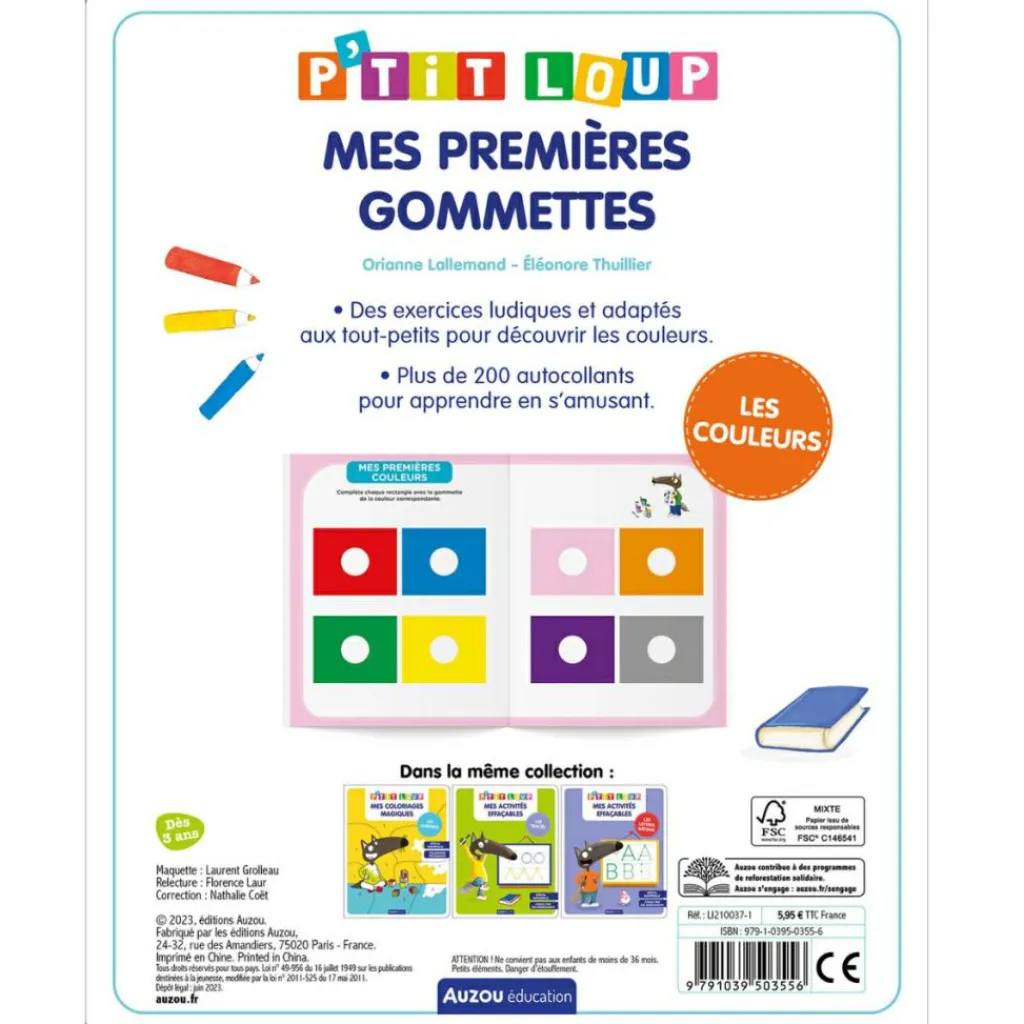 Hot Mes premières gommettes P'tit Loup - Les couleurs Activités Manuelles