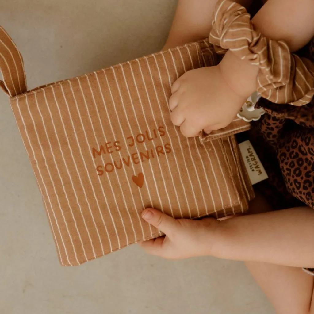 Mini album photo Rayures Fines (personnalisable) Album Photo Tissu