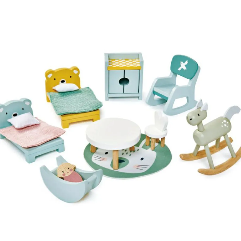 Hot Mobilier pour maison de poupée Chambre en bois Figurines De Jeu