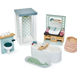New Mobilier pour poupée Salle de bain en bois Figurines De Jeu
