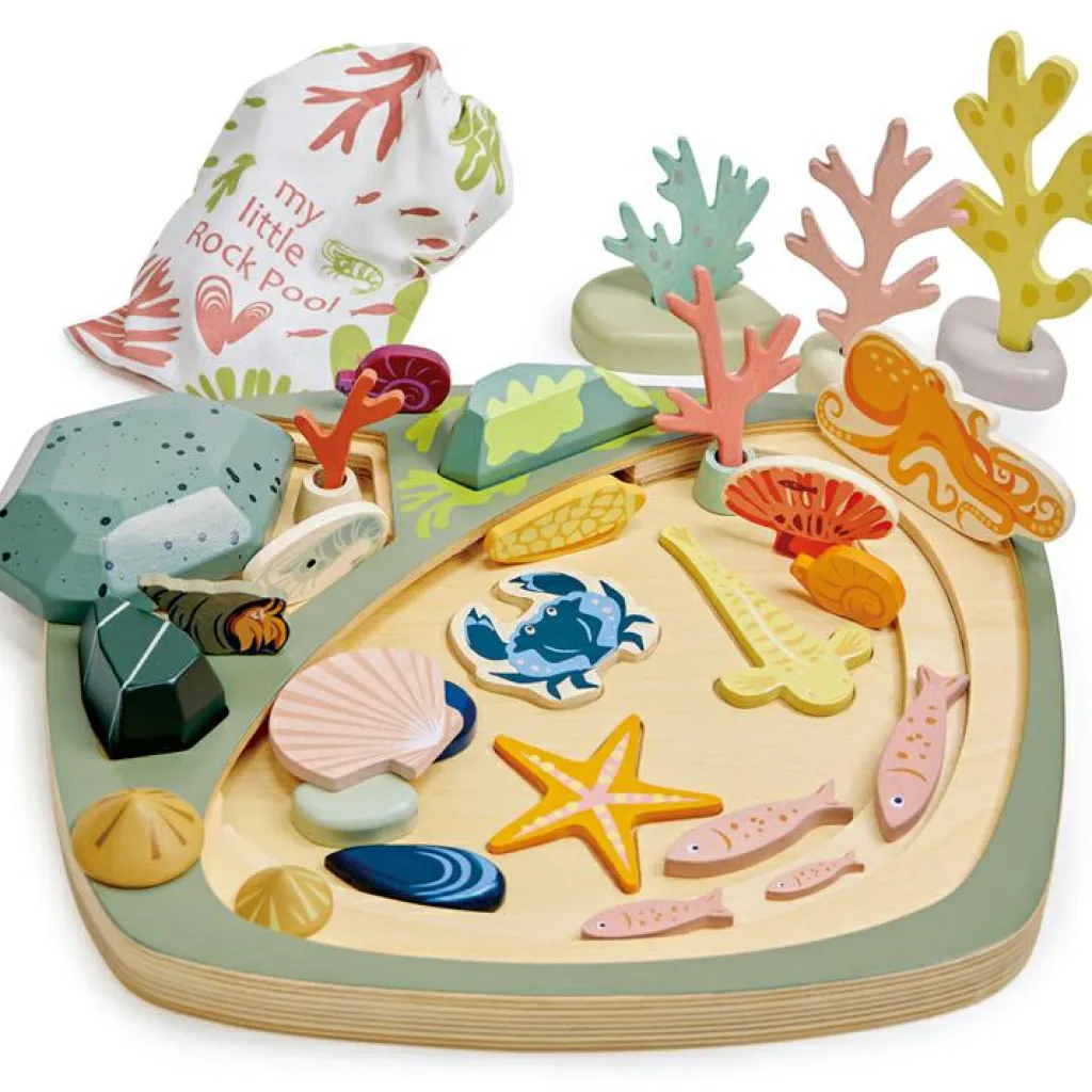 Mon petit étang avec rochers en bois Jouet À Encastrer