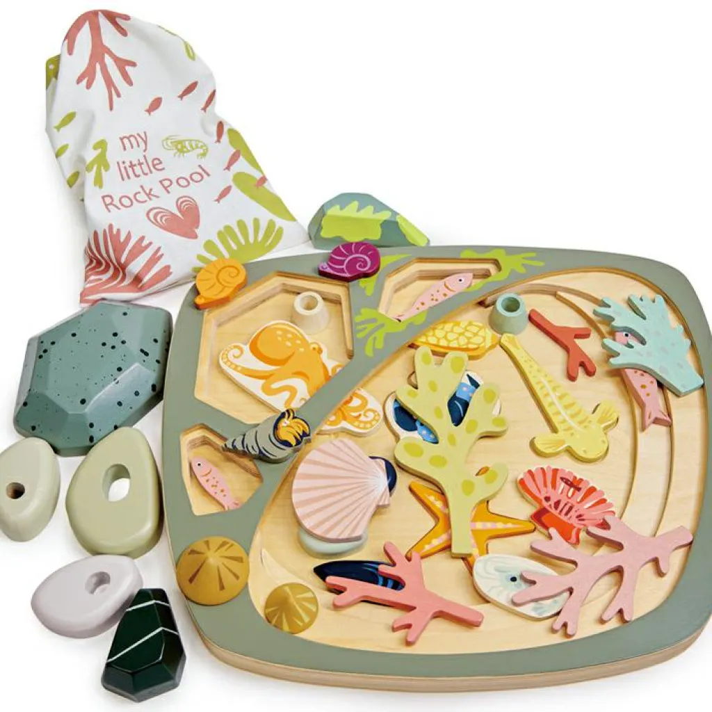 Mon petit étang avec rochers en bois Jouet À Encastrer