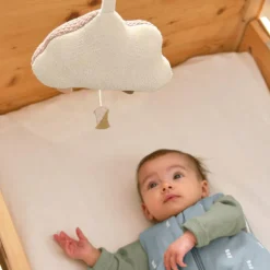 Clearance Nuage musical Little Universe tricoté beige-rose poudré Peluche Musicale