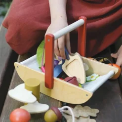 Best Panier cueillette sauvage en bois Dînette Et Aliments Factices