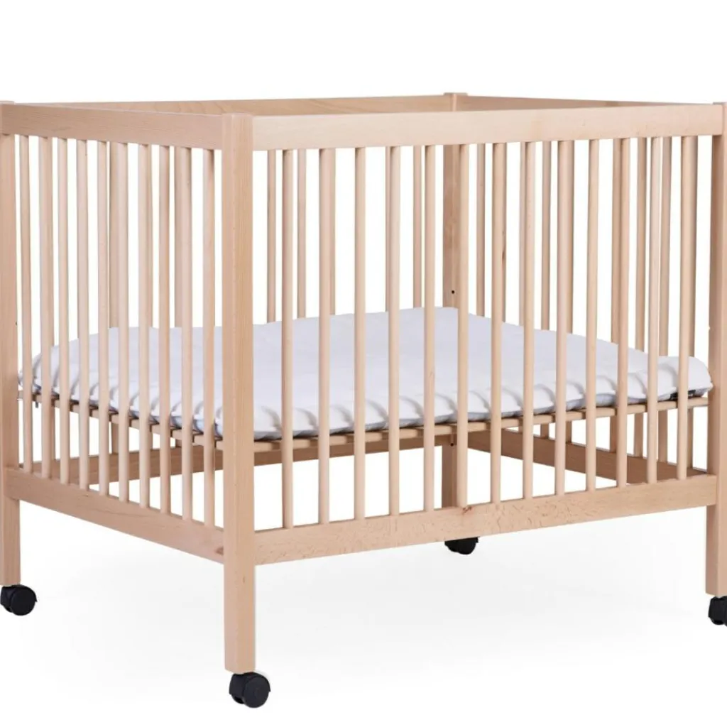 Sale Parc 97 hêtre naturel avec roues (75 x 95 cm) Parc Bébé Et Accessoires
