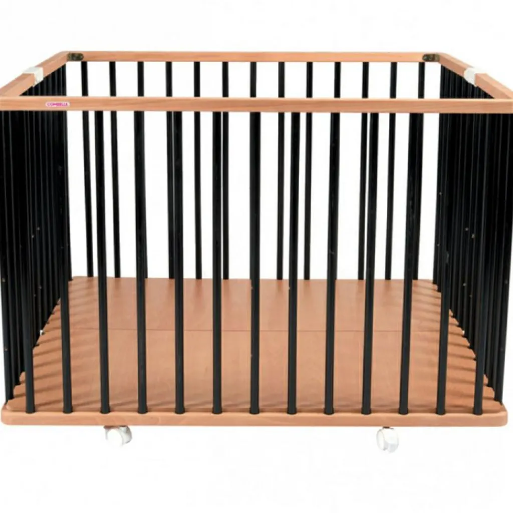 Hot Parc pliant carré en bois Gaby Hybride noir Parc Bébé Et Accessoires