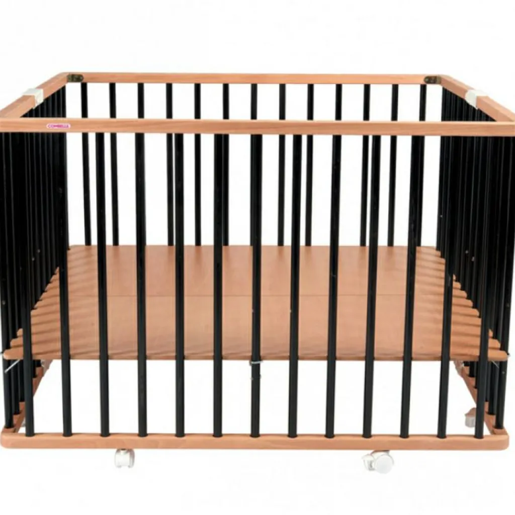 Hot Parc pliant carré en bois Gaby Hybride noir Parc Bébé Et Accessoires