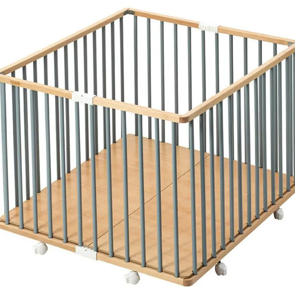 Sale Parc pliant carré en bois Gaby hybride bleu gris Parc Bébé Et Accessoires