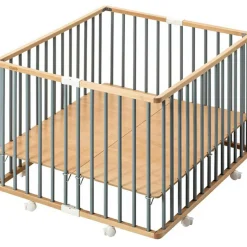 Sale Parc pliant carré en bois Gaby hybride bleu gris Parc Bébé Et Accessoires