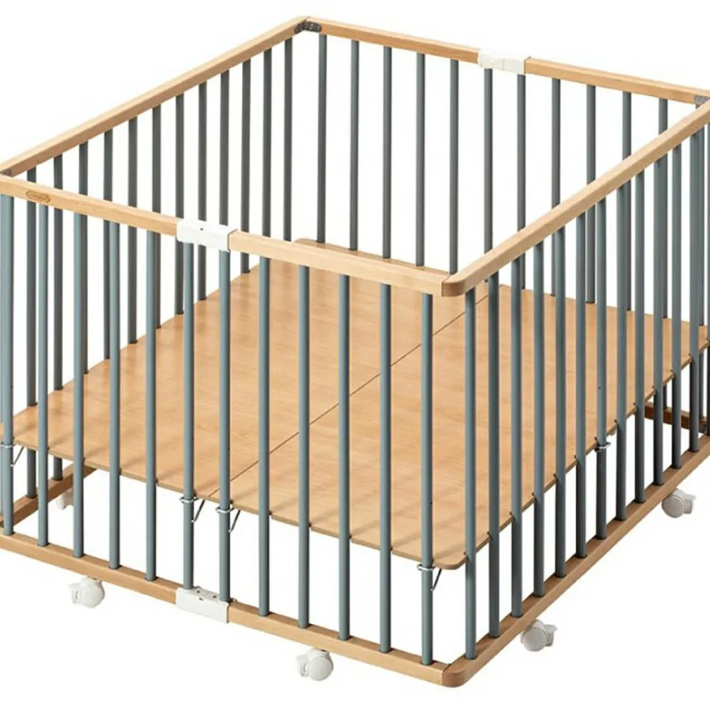 Sale Parc pliant carré en bois Gaby hybride bleu gris Parc Bébé Et Accessoires