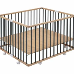 Outlet Parc pliant carré Gaby avec plancher réglable et roulettes Hybride kaki Parc Bébé Et Accessoires