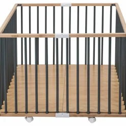 Outlet Parc pliant carré Gaby avec plancher réglable et roulettes Hybride kaki Parc Bébé Et Accessoires
