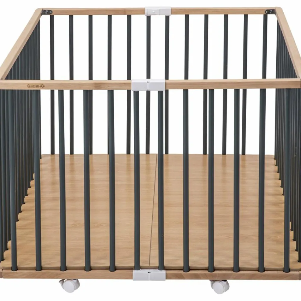 Outlet Parc pliant carré Gaby avec plancher réglable et roulettes Hybride kaki Parc Bébé Et Accessoires