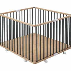 Outlet Parc pliant carré Gaby avec plancher réglable et roulettes Hybride kaki Parc Bébé Et Accessoires