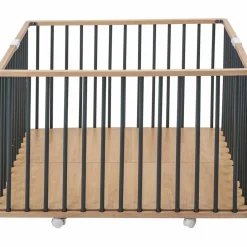 Outlet Parc pliant carré Gaby avec plancher réglable et roulettes Hybride kaki Parc Bébé Et Accessoires