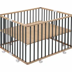 Outlet Parc pliant carré Gaby avec plancher réglable et roulettes Hybride kaki Parc Bébé Et Accessoires