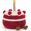 Sale Peluche Amuseable Gâteau d'anniversaire Cerise (13 cm) Petite Peluche (< 20 Cm)