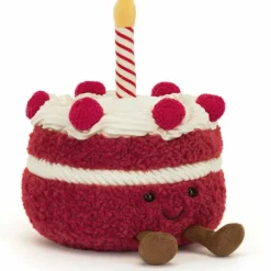 Sale Peluche Amuseable Gâteau d'anniversaire Cerise (13 cm) Petite Peluche (< 20 Cm)