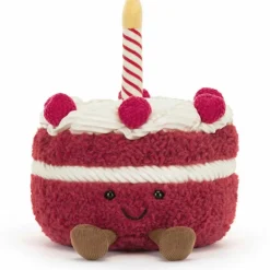 Sale Peluche Amuseable Gâteau d'anniversaire Cerise (13 cm) Petite Peluche (< 20 Cm)