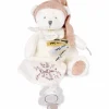 Hot Peluche attache-sucette Ours Pantin Rose (20 cm) Doudou Attache Sucette