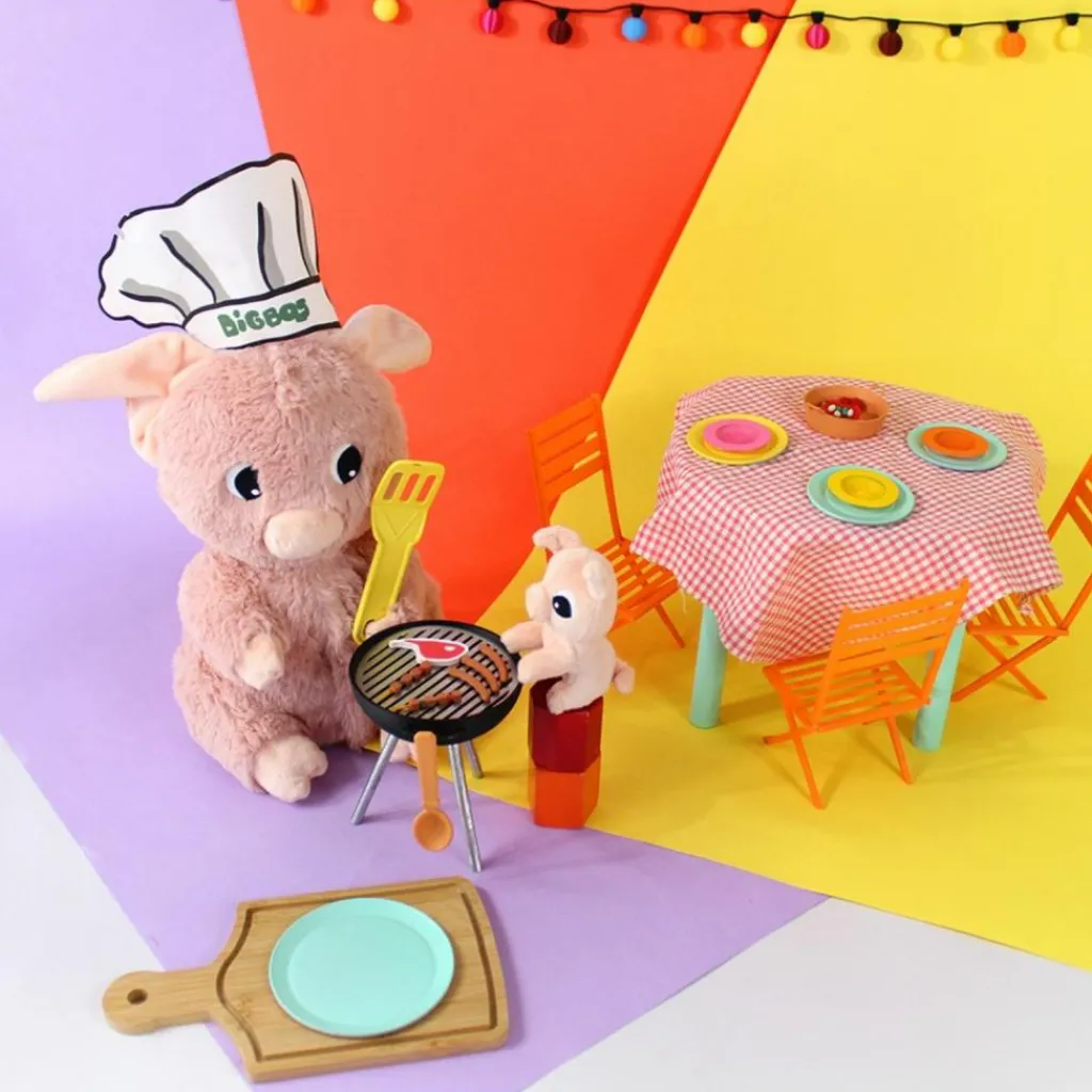 Online Peluche Barbekiou maman et bébé Les Ptipotos Rose (25 cm) Peluche Moyenne (20-59 Cm)