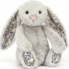 Best Peluche Bashful Lapin en fleurs Gris (31 cm) Peluche Moyenne (20-59 Cm)