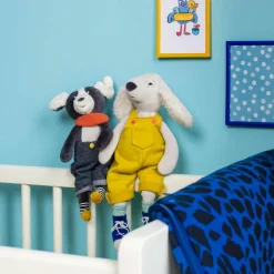 Peluche chien Puce bleu Puce et Pilou (26 cm) Peluche Moyenne (20-59 Cm)