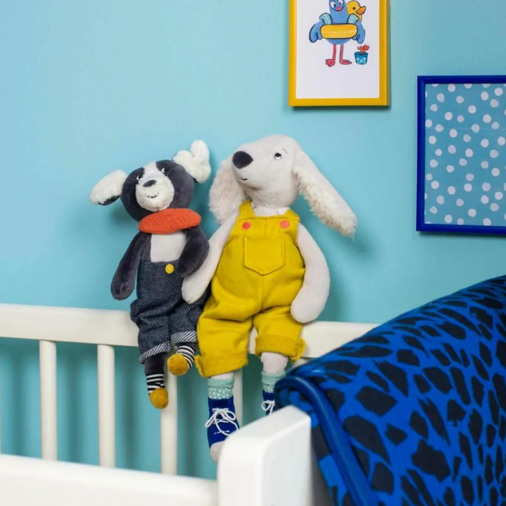 Peluche chien Puce bleu Puce et Pilou (26 cm) Peluche Moyenne (20-59 Cm)