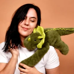 Sale Peluche dinosaure vert lesté PODCOLL (40 cm) Peluche Moyenne (20-59 Cm)