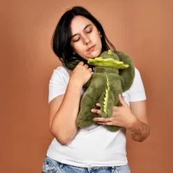 Sale Peluche dinosaure vert lesté PODCOLL (40 cm) Peluche Moyenne (20-59 Cm)