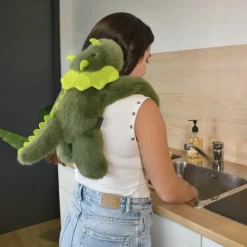 Sale Peluche dinosaure vert lesté PODCOLL (40 cm) Peluche Moyenne (20-59 Cm)