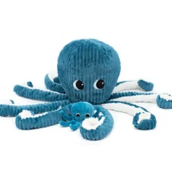 Clearance Peluche Filou la pieuvre maman et bébé Les Ptipotos bleu Peluche Moyenne (20-59 Cm)