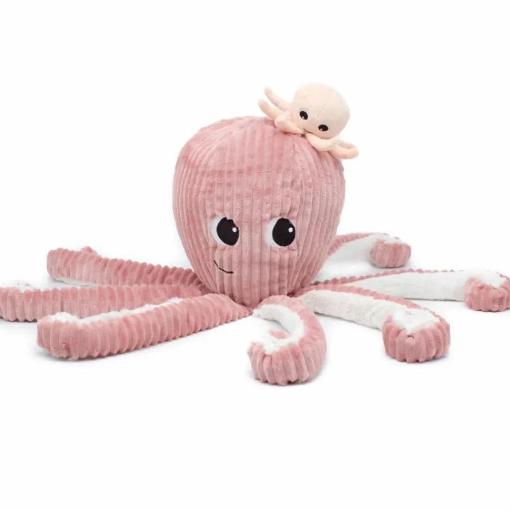Online Peluche Filou la pieuvre maman et bébé Les Ptipotos rose Peluche Moyenne (20-59 Cm)