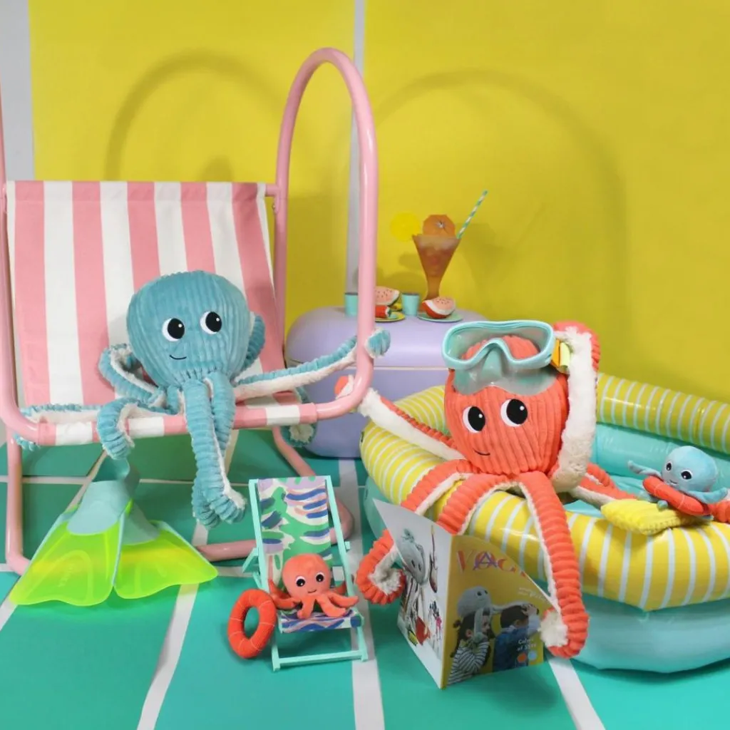 Sale Peluche Filou maman et bébé Les Ptipotos Aqua (50 cm) Peluche Moyenne (20-59 Cm)