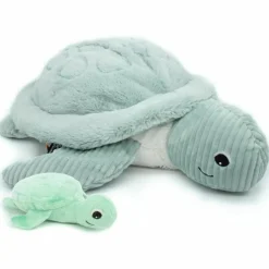 Outlet Peluche géante Les Ptipotos Sauvenou maman-bébé tortue menthe (49 cm) Peluche Moyenne (20-59 Cm)
