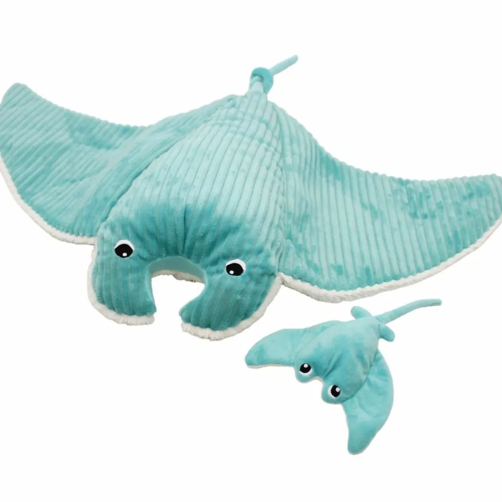 Hot Peluche géante Mantalou la raie manta et son bébé Aqua (67 cm) Grande Peluche (60 Cm Et +)
