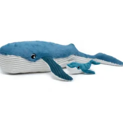 Peluche Gravillou baleine maman et bébé Les Ptipotos bleu Peluche Moyenne (20-59 Cm)