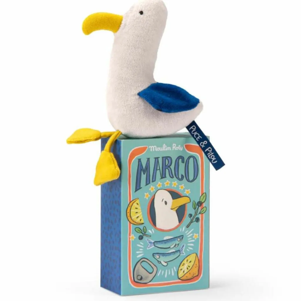 Online Peluche hochet goéland Marco Puce et Pilou (18 cm) Hochet