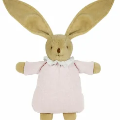 Hot Peluche hochet lapin nid d'ange en coton bio rose poudré (20 cm) Peluche Moyenne (20-59 Cm)