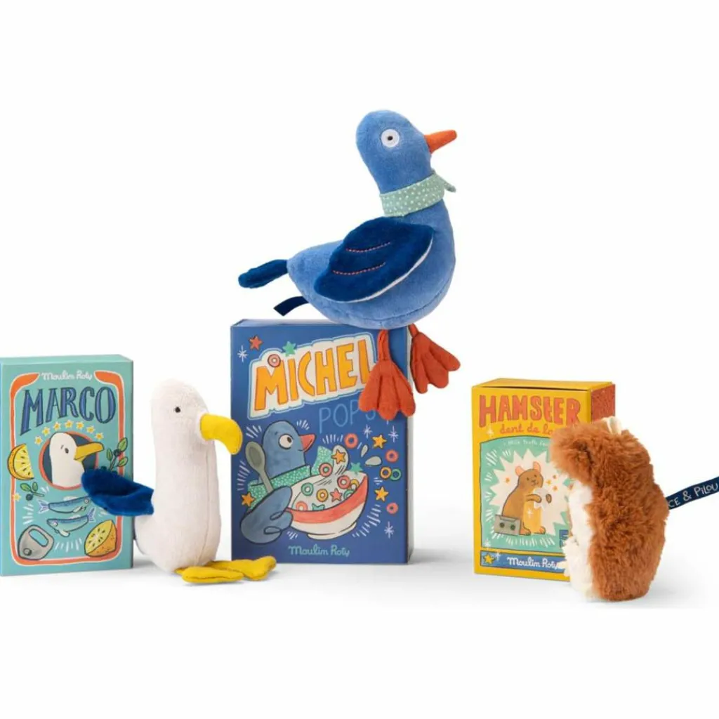 Best Peluche hochet pigeon Michel Puce et Pilou (20 cm) Hochet