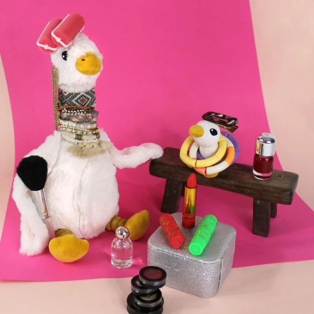 Discount Peluche Jébongou maman et bébé Les Ptipotos Blanc (36 cm) Peluche Moyenne (20-59 Cm)