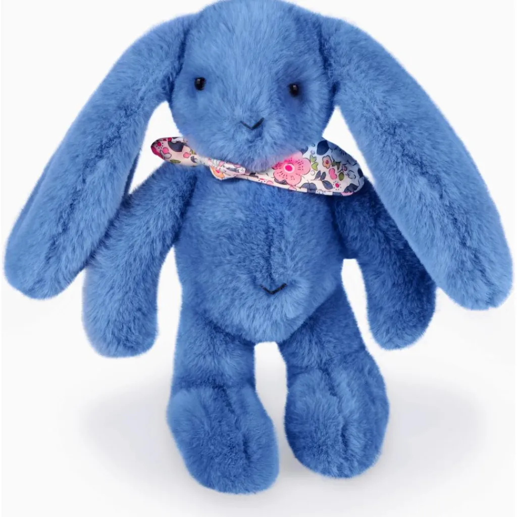 Hot Peluche Lapin Fleurette Bleu (25 cm) Peluche Moyenne (20-59 Cm)