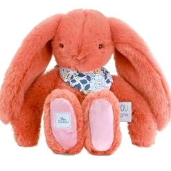 Discount Peluche Lapin Fleurette Terracotta (25 cm) Peluche Moyenne (20-59 Cm)