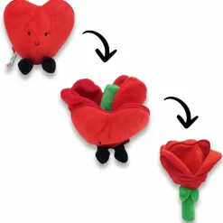 Clearance Peluche Les Flipetz Cœur et Fleur Rouge Coquelicot Petite Peluche (< 20 Cm)