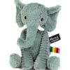 Peluche Les Ptipotos Dimoitou l'éléphant vert (26 cm) Peluche Moyenne (20-59 Cm)