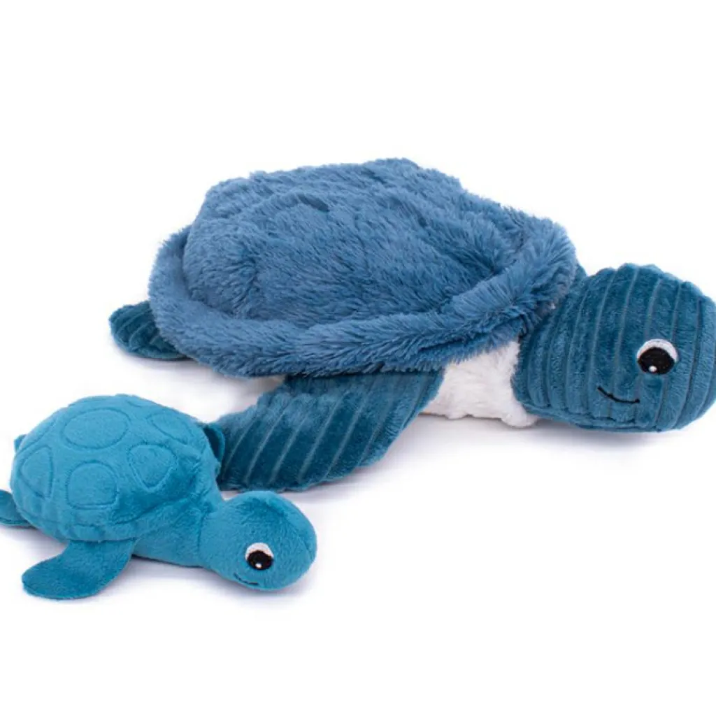 Clearance Peluche Les Ptipotos Sauvenou maman et bébé tortue bleu (29 cm) Peluche Moyenne (20-59 Cm)