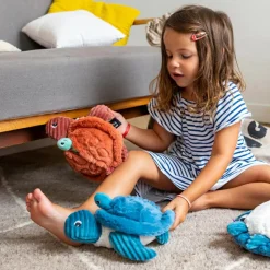 Clearance Peluche Les Ptipotos Sauvenou maman et bébé tortue bleu (29 cm) Peluche Moyenne (20-59 Cm)