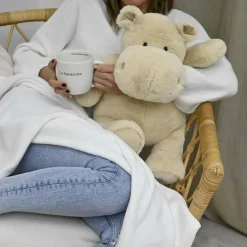 Hot Peluche L'Hippo + plaid écru Peluche Moyenne (20-59 Cm)