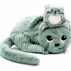 Sale Peluche Miaou le chat maman et bébé menthe (32 cm) Peluche Moyenne (20-59 Cm)