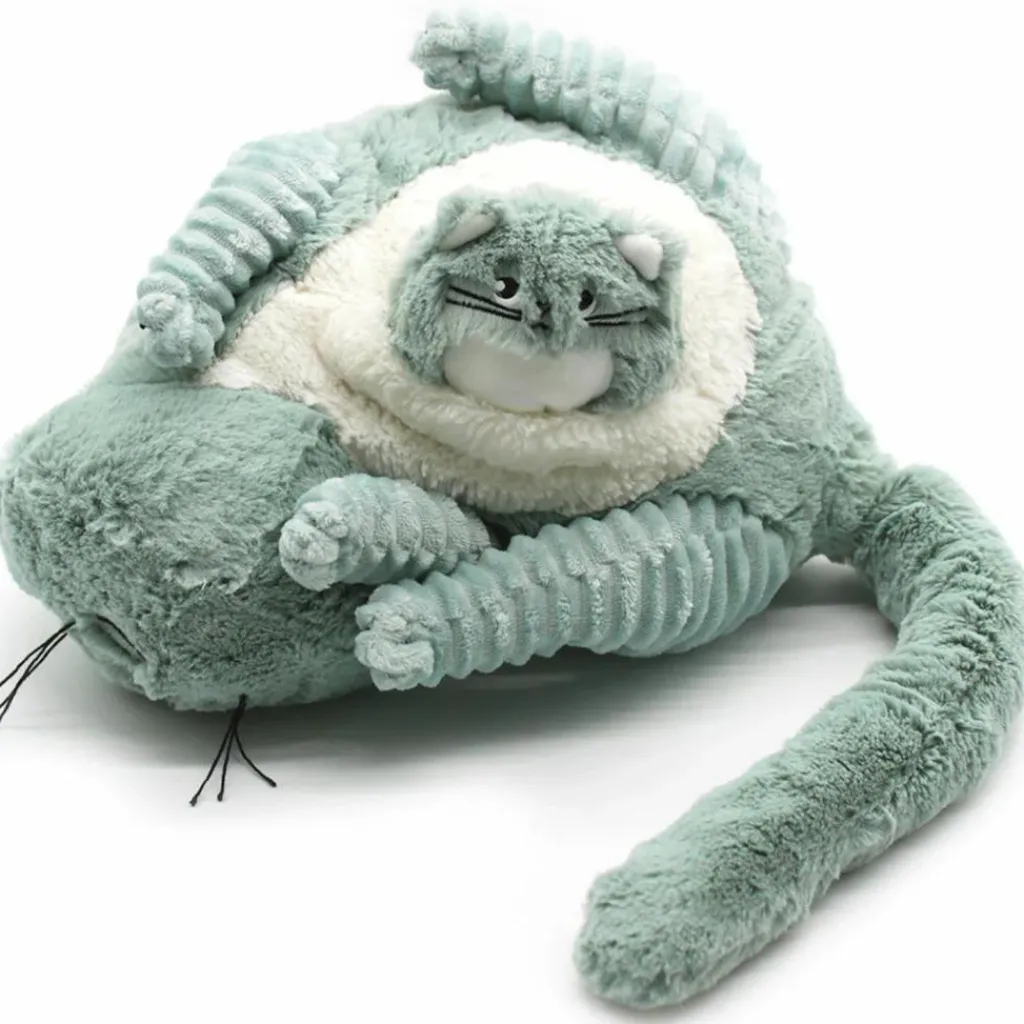 Sale Peluche Miaou le chat maman et bébé menthe (32 cm) Peluche Moyenne (20-59 Cm)